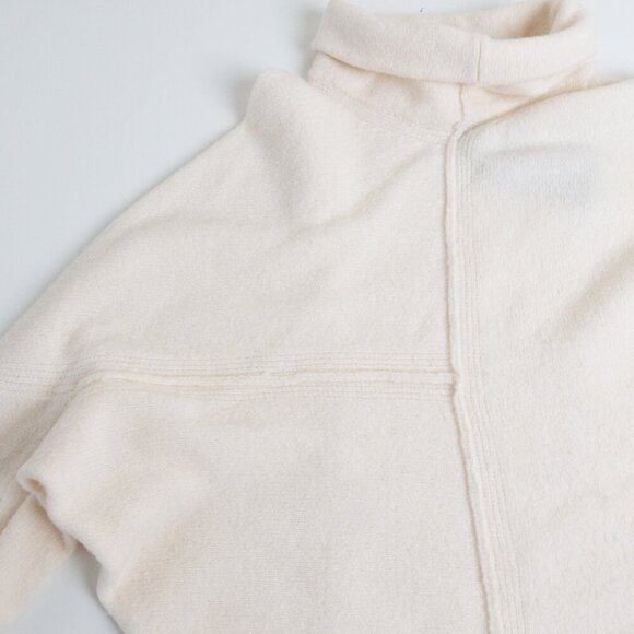 All Saints Lock Roll Neck Relaxed Fit Jumper Wool Yak Blend Soft Chalk White - Picture 8 of 14